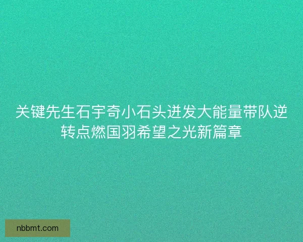 关键先生石宇奇小石头迸发大能量带队逆转点燃国羽希望之光新篇章
