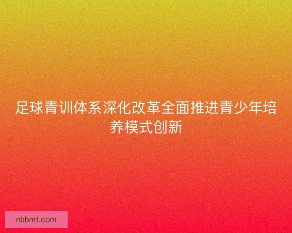 足球青训体系深化改革全面推进青少年培养模式创新