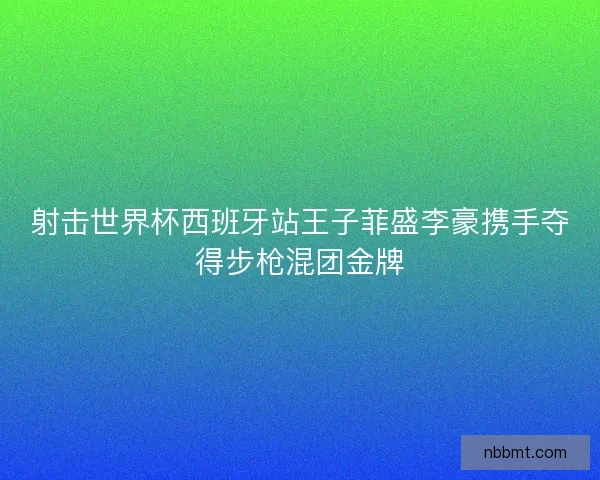 射击世界杯西班牙站王子菲盛李豪携手夺得步枪混团金牌